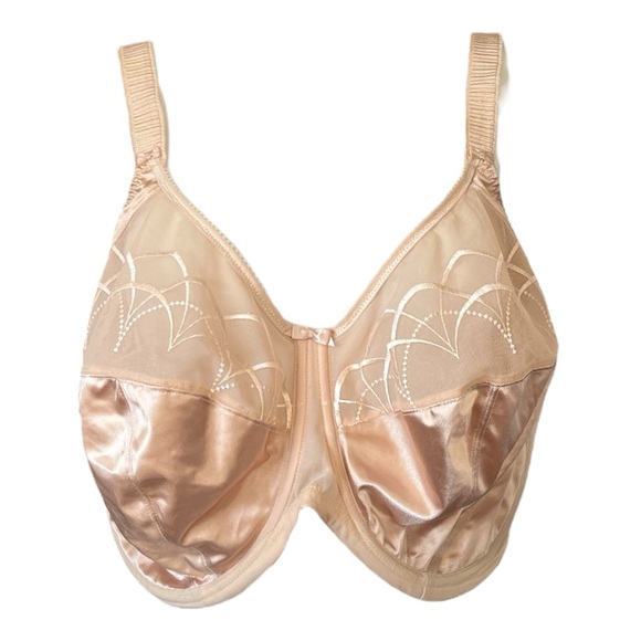 Elomi Cate Tan Full Cup Banded Bra Sheer Underwire Unlined Size 44J EL4030L AE - Picture 1 of 10